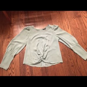 Topshop teal long sleeve shirt blouse